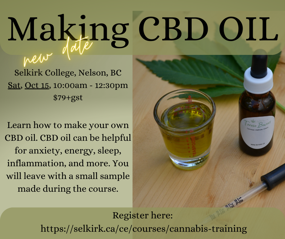 cbd oil class nelson bc oct 2022